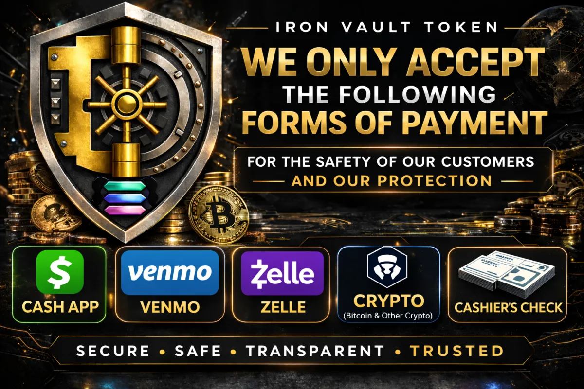 Iron Vault Token — Accepted Payment Methods
